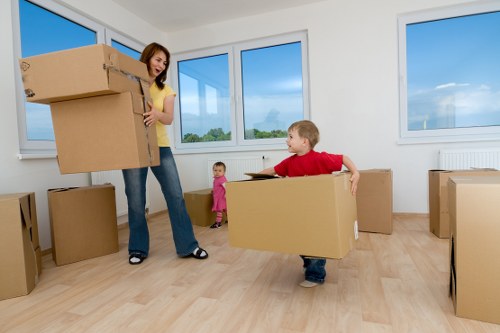 Removal van and movers preparing a local Bickley relocation