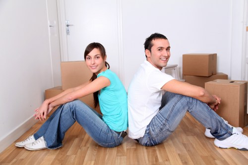 Packed boxes and wrapped furniture ready for a Bickley relocation