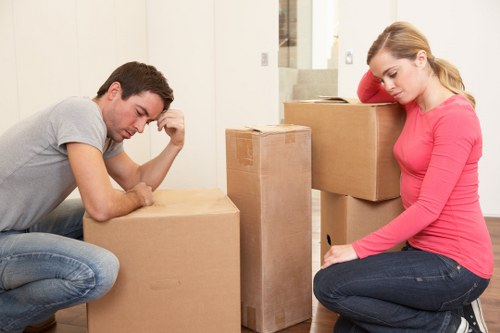 Boxes and household items prepared for a Bickley move