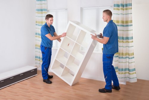 Careful packing of office equipment for a Bickley business move